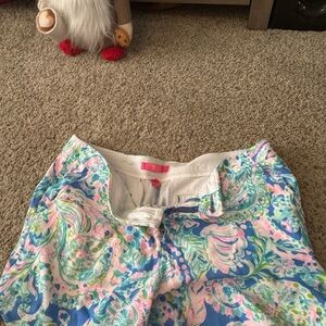 Lilly Pulitzer High Waist Shorts in Blue and Pink